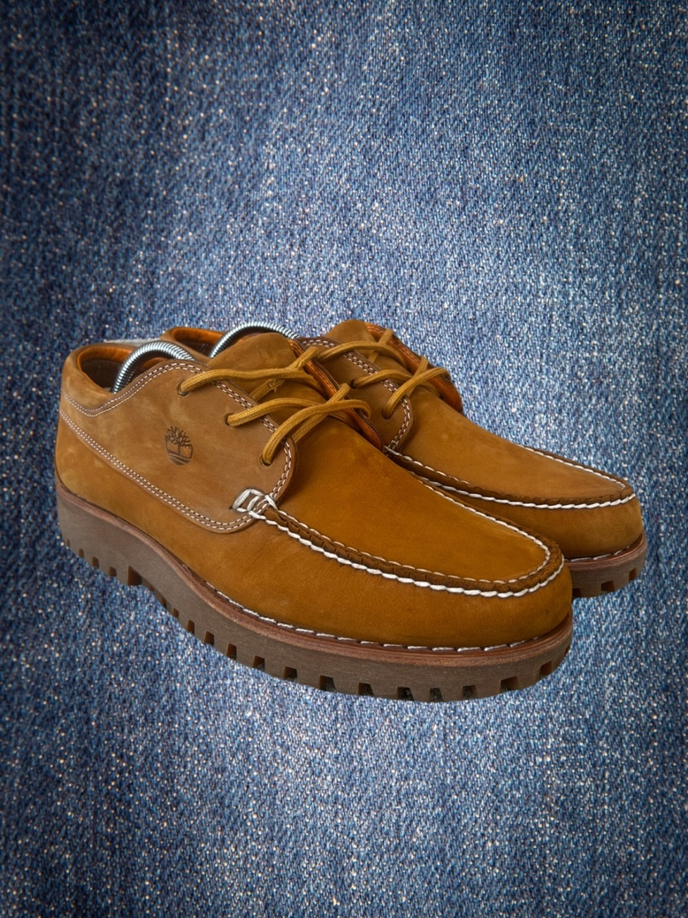 Timberland Men's Tan Nubuck Lace-Up Moc Toe Oxfords